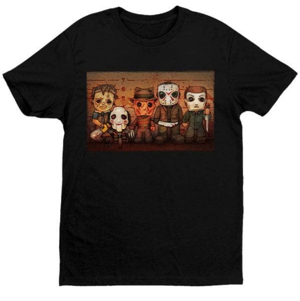 Church of Horrow Get Down Art - Killer Line Halloween Up Tshirt Sz. Medium